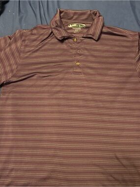 Pebble Beach Men's Purple Striped Polo Shirt